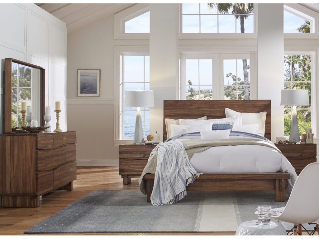 Ocean Solid Wood Platform Bed in Natural Sengon - image 2