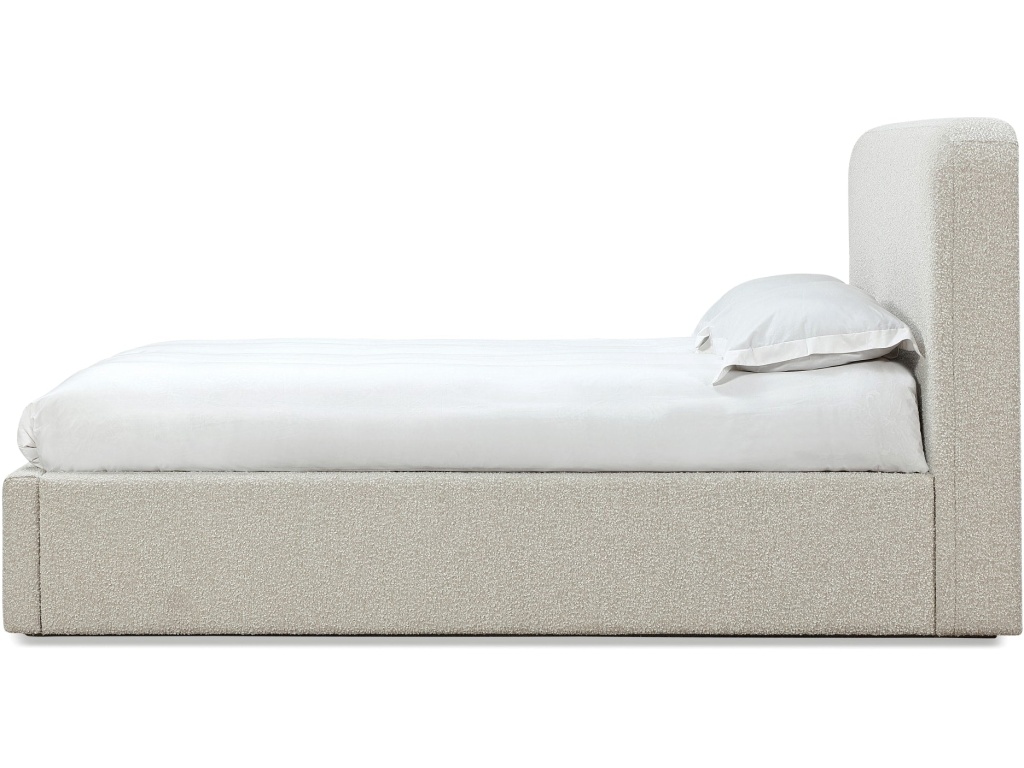 Off-White Upholstered Platform Bed in Ricotta Boucle - image 6