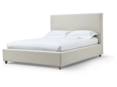 Olivia Upholstered Platform Bed in Ivory