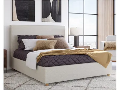 Olivia Upholstered Platform Bed in Ivory - Alternative View