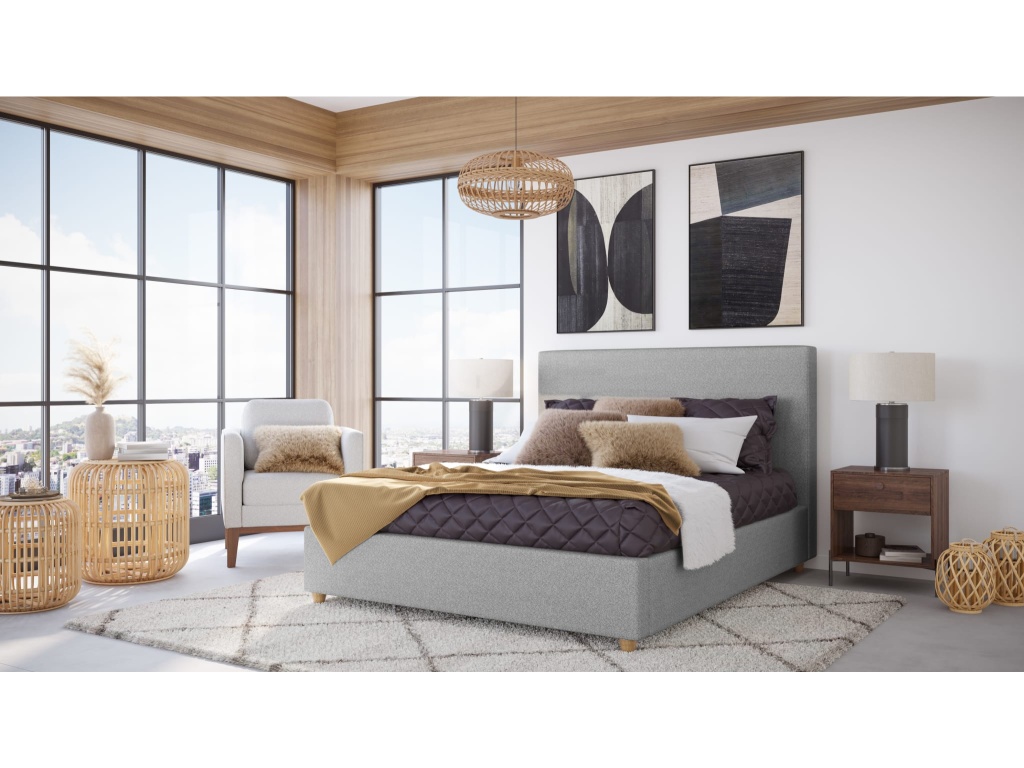 Olivia Upholstered Platform Bed in Pewter - image 5