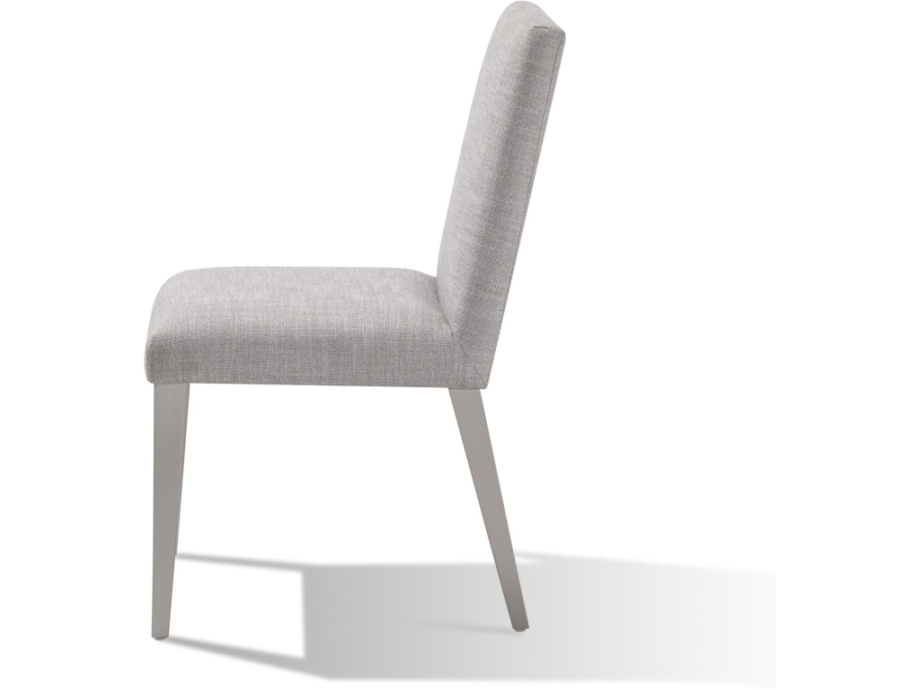 Omnia Dining Chair in Silver Linen and Brushed Stainless Steel - image 6