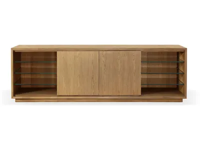 One Coastal Modern 84 inch TV Console in Bisque