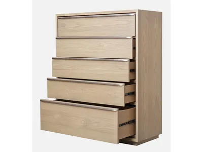One Coastal Modern Five Drawer Chest in Bisque - Alternative View