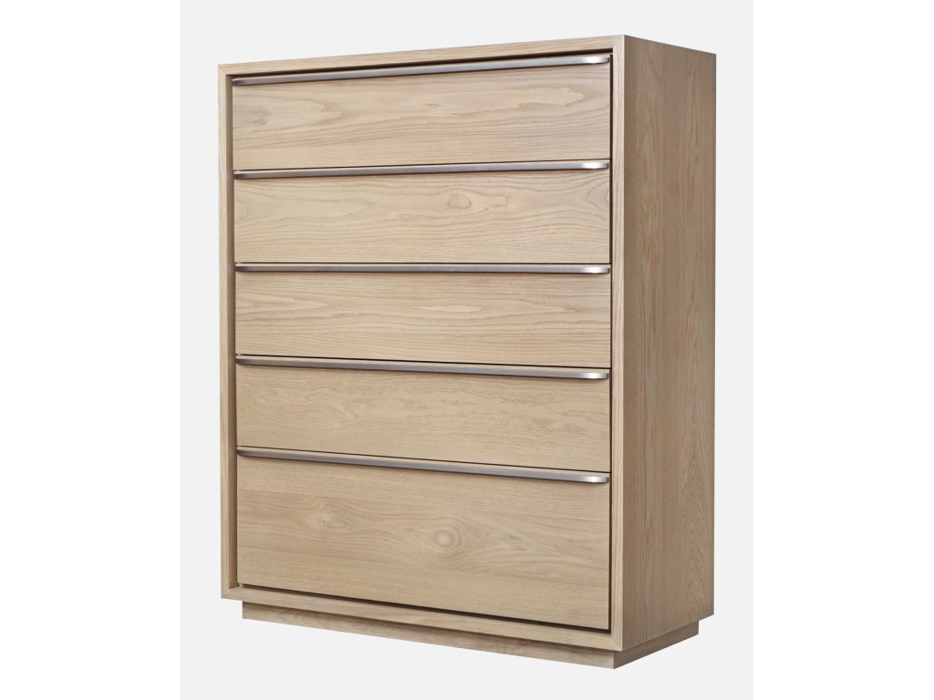 One Coastal Modern Five Drawer Chest in Bisque - image 3