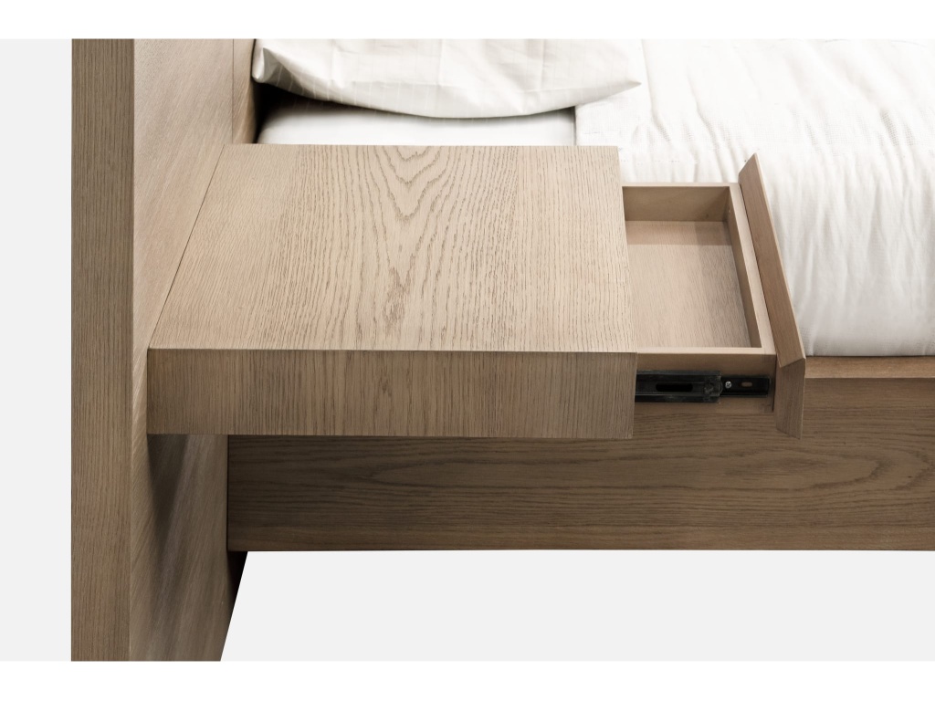 One Coastal Modern Live Edge Wall Bed with Floating Nightstands in Bisque - image 1
