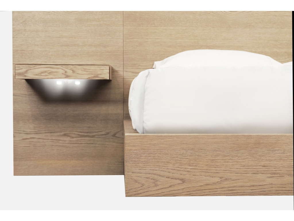 One Coastal Modern Live Edge Wall Bed with Floating Nightstands in Bisque - image 4