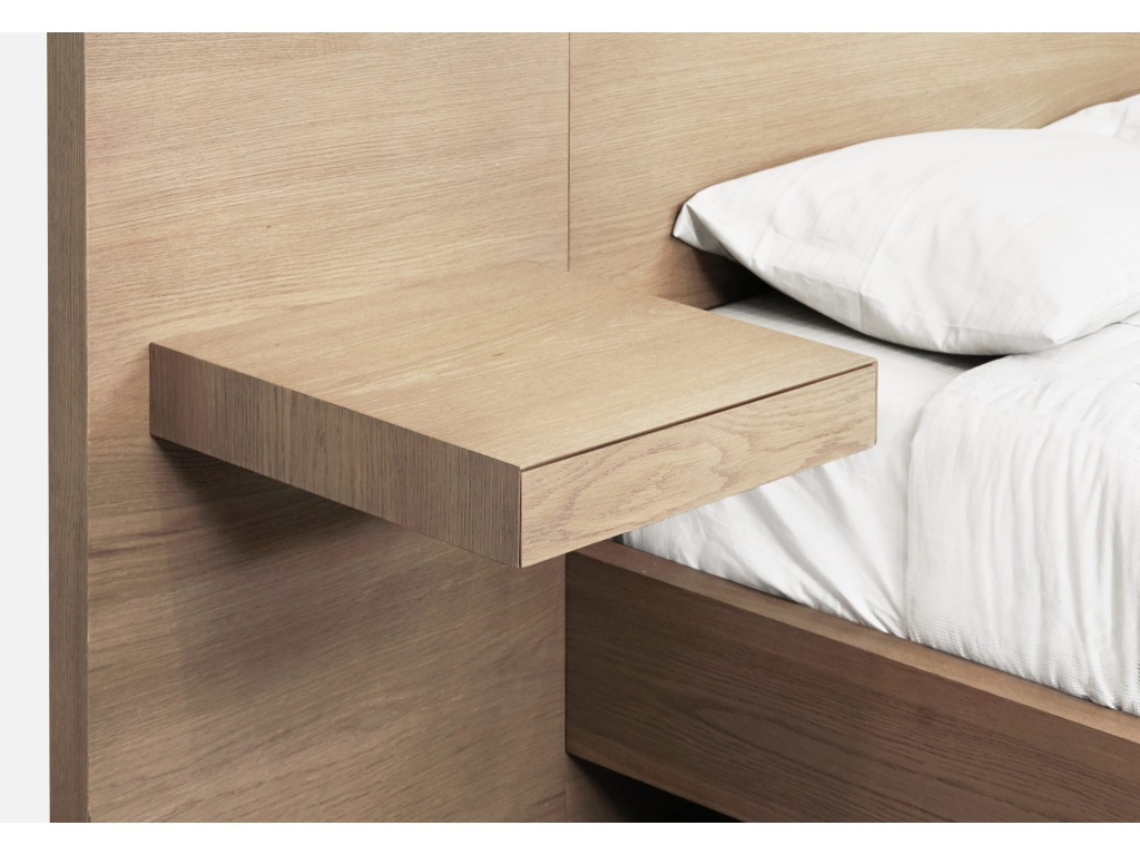 One Coastal Modern Live Edge Wall Bed with Floating Nightstands in Bisque - image 8