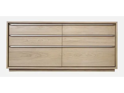 One Coastal Modern Six Drawer Dresser in Bisque