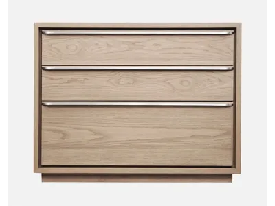 One Coastal Modern Three Drawer USB-charging Nightstand in Bisque