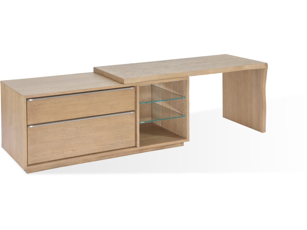 One Live Edge Edge Executive Desk in White Oak and Glass - image 1