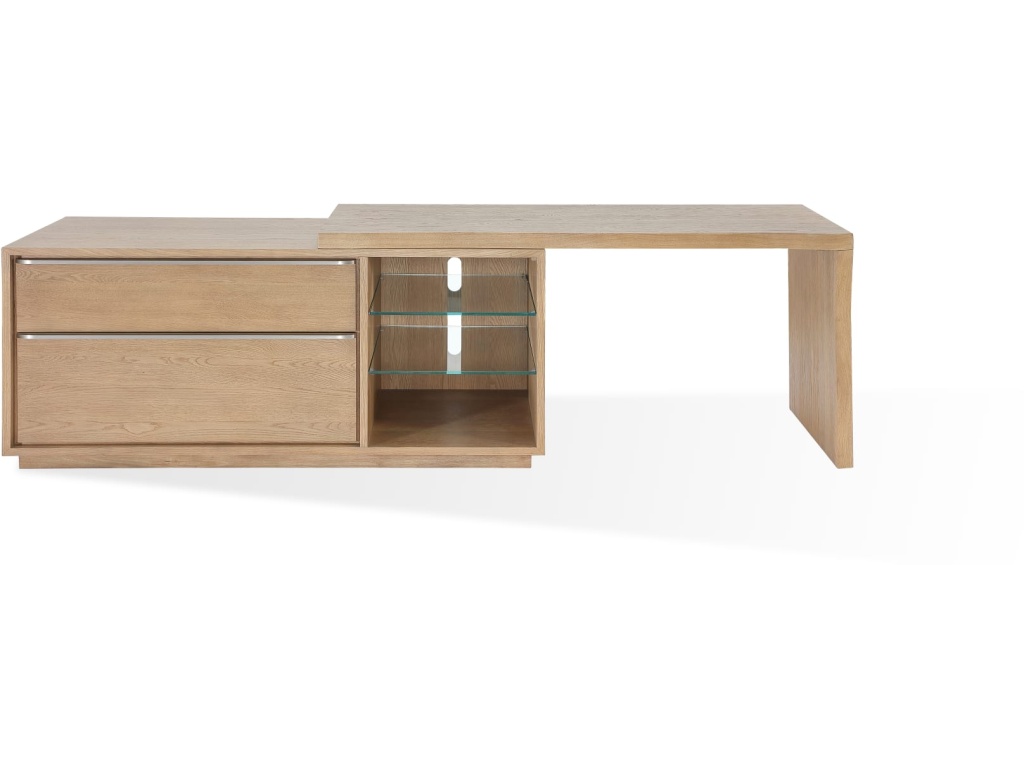 One Live Edge Edge Executive Desk in White Oak and Glass - main image