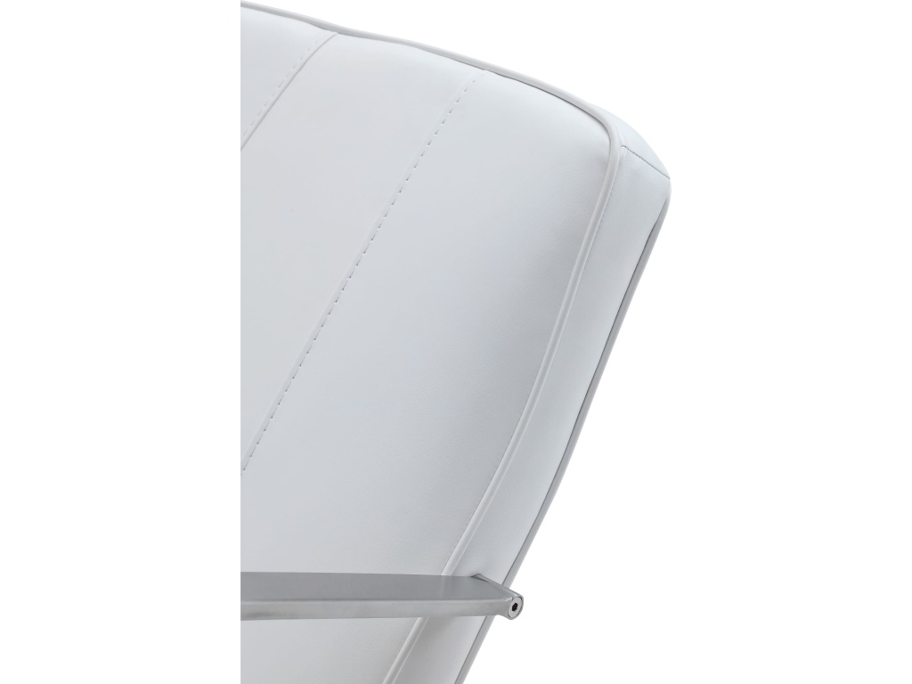 One Metal Frame Home Office Chair in Brushed Stainless Steel and White Leather - image 2