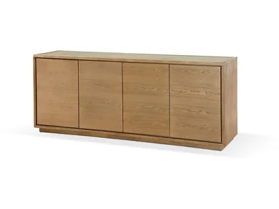 One Modern Coastal Four Door Sideboard in White Oak