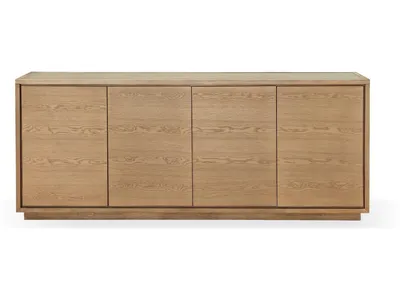 One Modern Coastal Four Door Sideboard in White Oak
