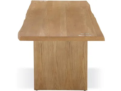 One Modern Coastal Live Edge Dining Table in White Oak