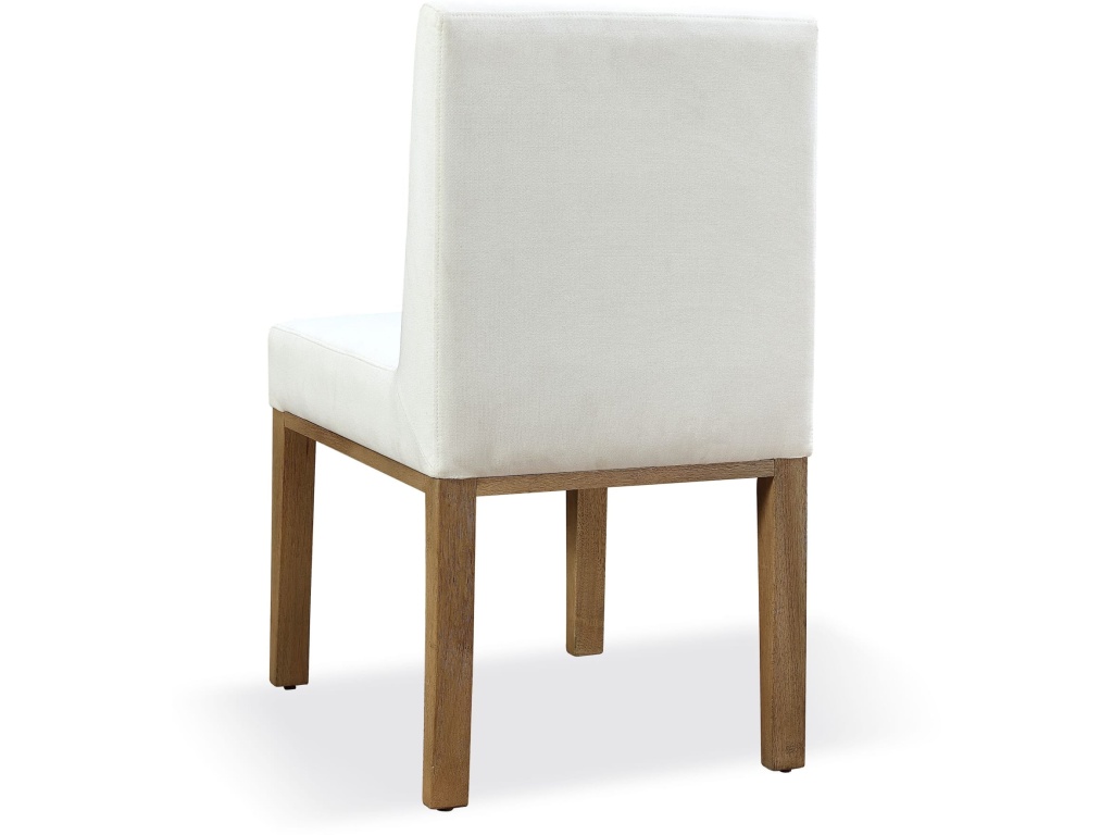 One Modern Coastal Upholstered Dining Side Chair in White Pearl and Bisque - image 2