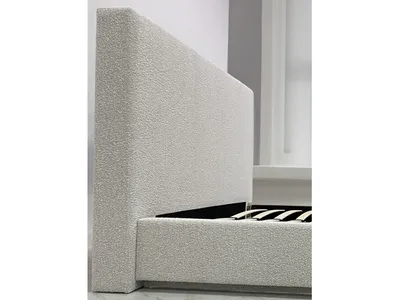 One Upholstered Modern Headboard in Cotton Ball Boucle - Alternative View