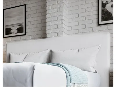 One Upholstered Modern Headboard in Pearl