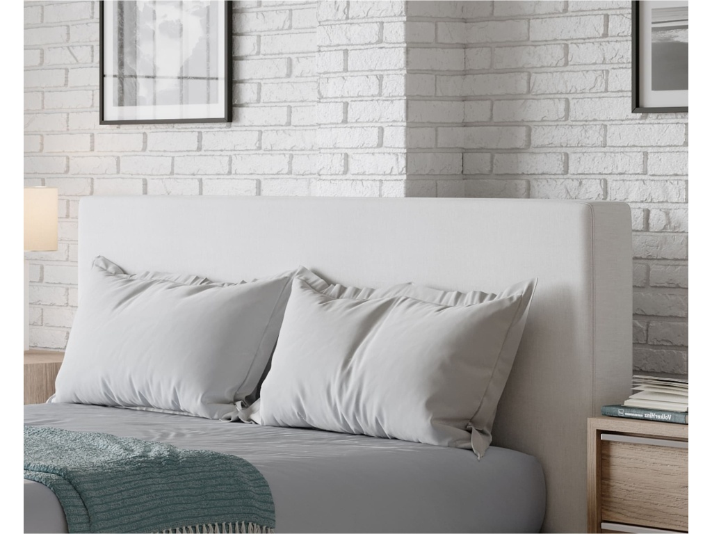 One Upholstered Modern Headboard in Pearl - image 2