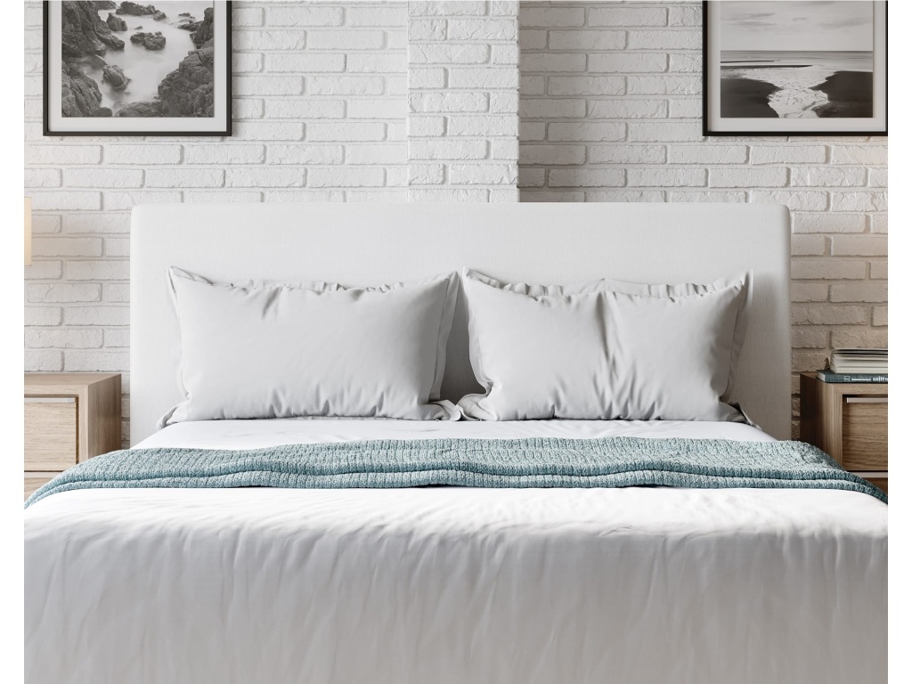 One Upholstered Modern Headboard in Pearl - main image