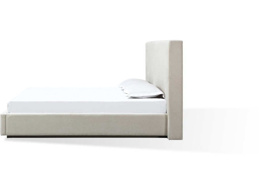 One Upholstered Platform Bed in Cotton Ball Boucle - main image