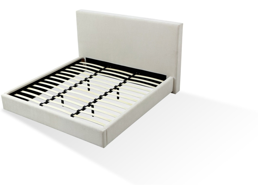 One Upholstered Platform Bed in Cotton Ball Boucle - image 3