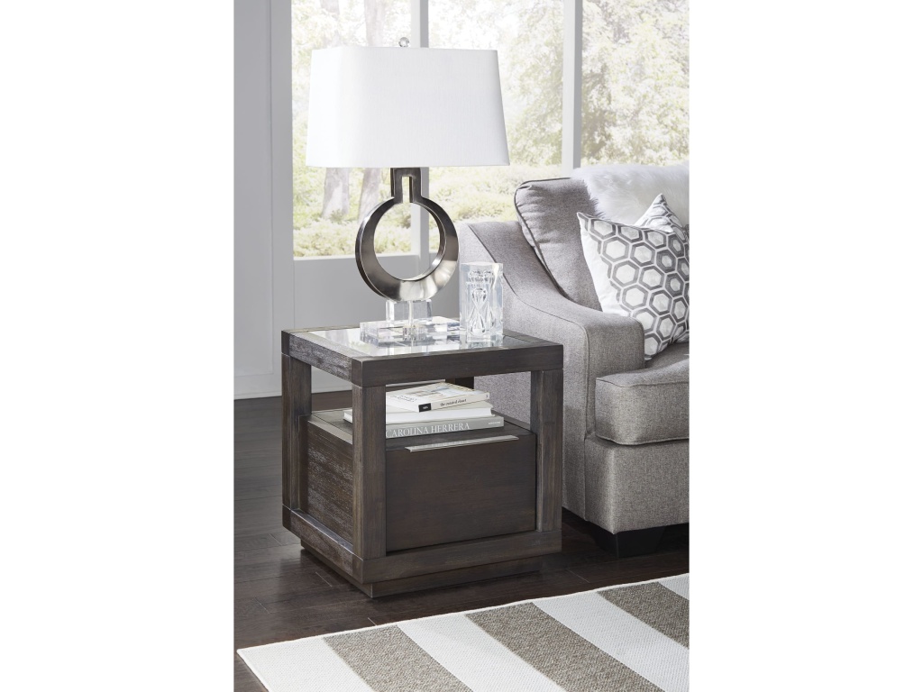 Oxford One Drawer End Table in Basalt Grey - main image