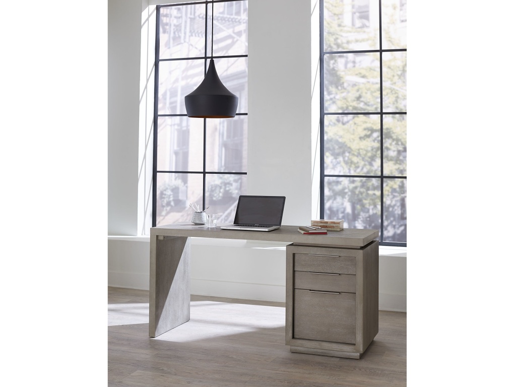 Oxford Three-Drawer Single Pedestal Desk in Mineral - main image