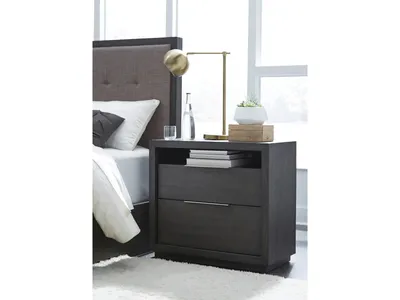 Oxford Two Drawer Nightstand in Basalt Grey