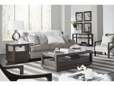 Oxford Two Drawer Rectangular Coffee Table in Basalt Grey - Alternative View