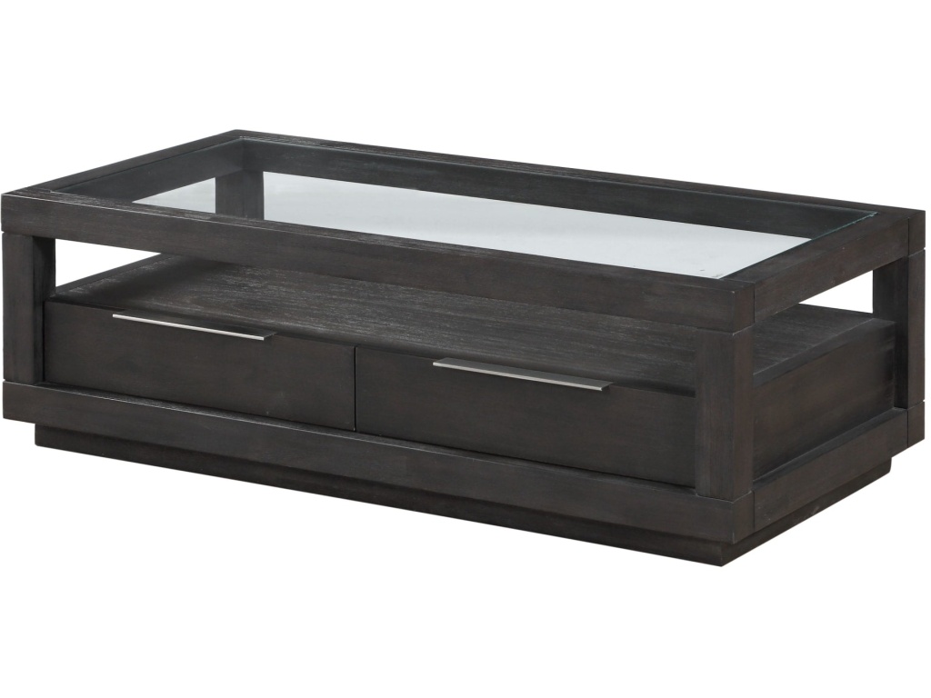 Oxford Two Drawer Rectangular Coffee Table in Basalt Grey - image 2