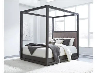 Oxford Upholstered Canopy Bed in Dolphin