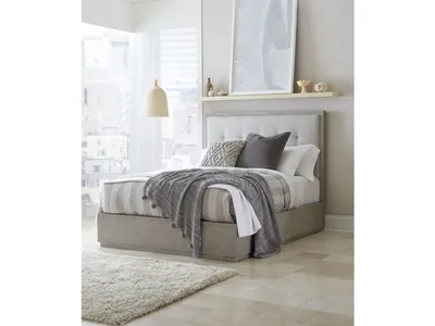 Oxford Upholstered Footboard Storage Bed in Mineral