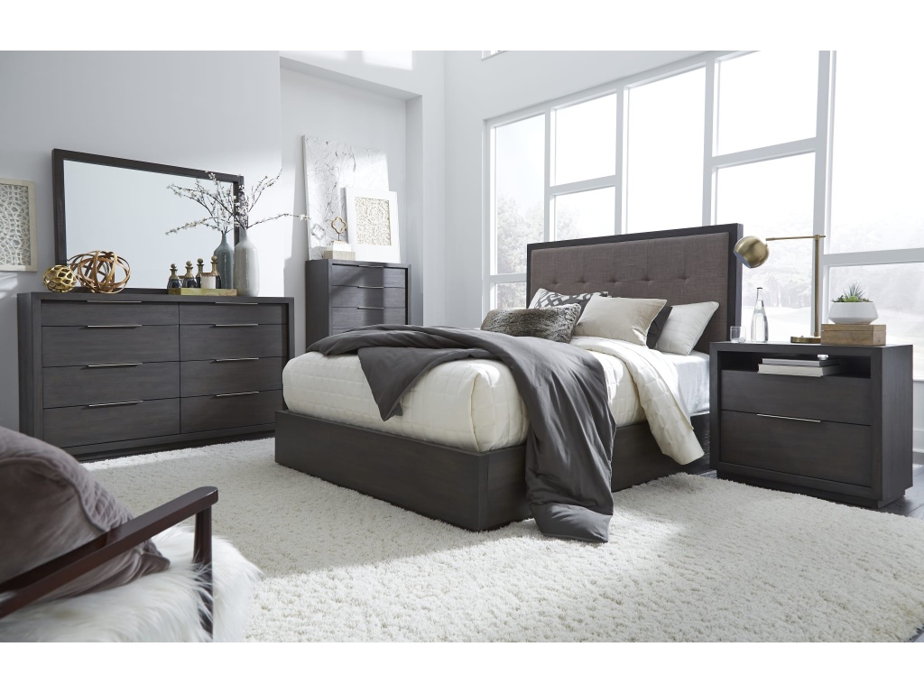 Oxford Upholstered Platform Bed in Dolphin - main image