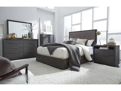 Oxford Upholstered Platform Bed in Dolphin
