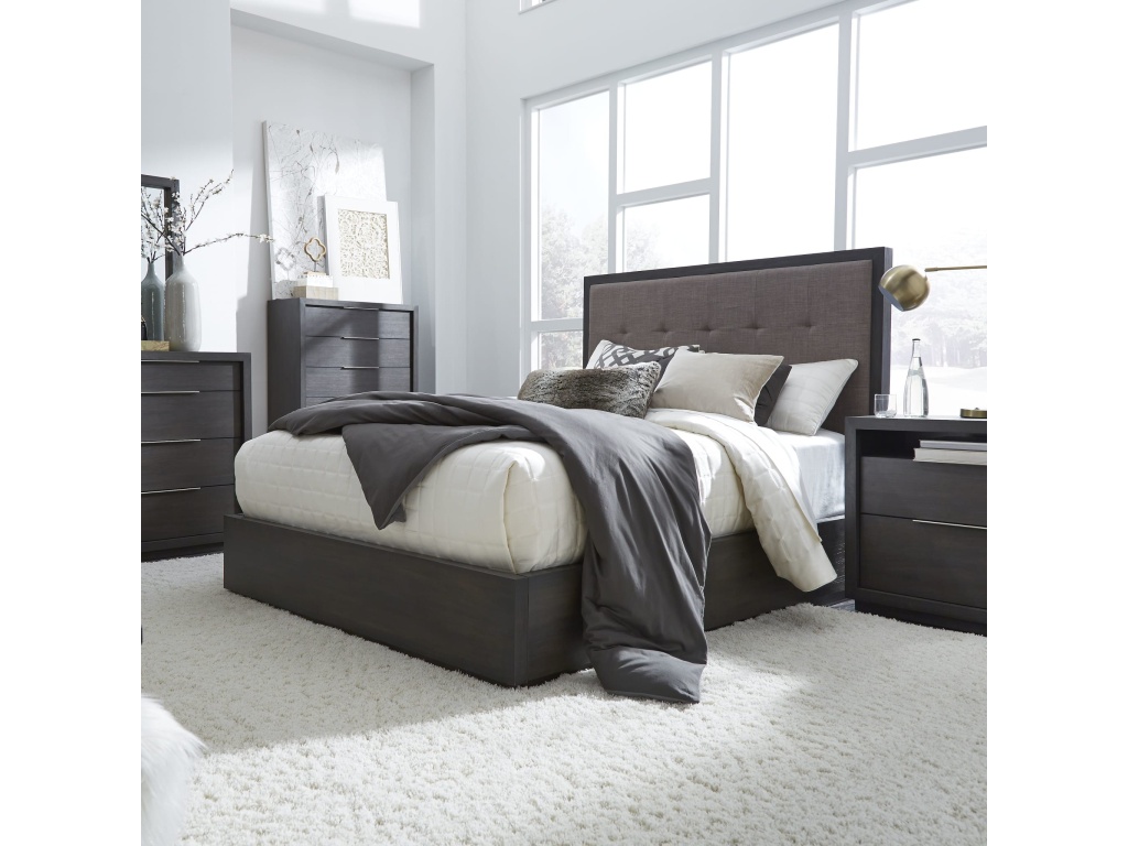 Oxford Upholstered Platform Bed in Dolphin - image 1