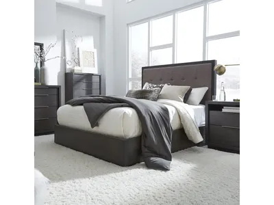 Oxford Upholstered Platform Bed in Dolphin