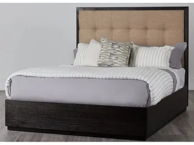 Oxford Upholstered Platform Bed in Toast