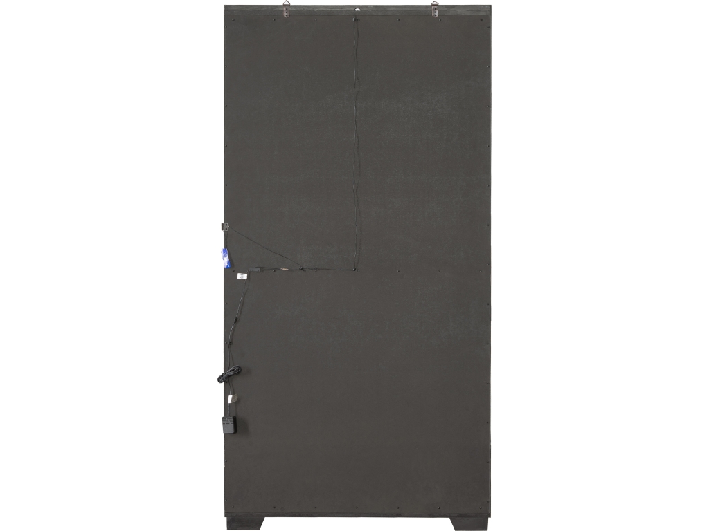 PFC Modern Wood Framed 5-Shelf Sliding Door Curio with LED Light - image 3
