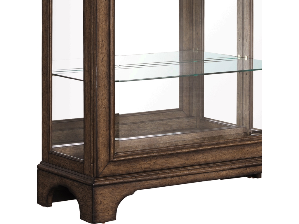 PFC Traditional Sliding Door Curio with Glass Shelves and LED Light - image 4