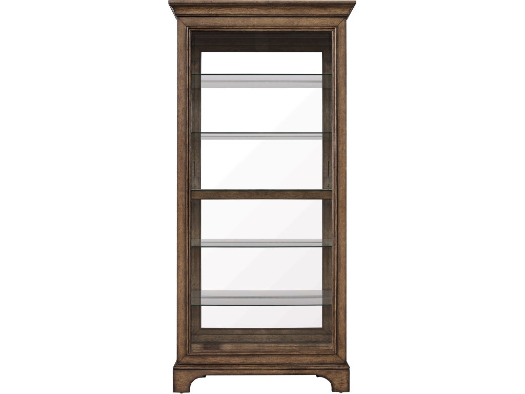 PFC Traditional Sliding Door Curio with Glass Shelves and LED Light - image 1