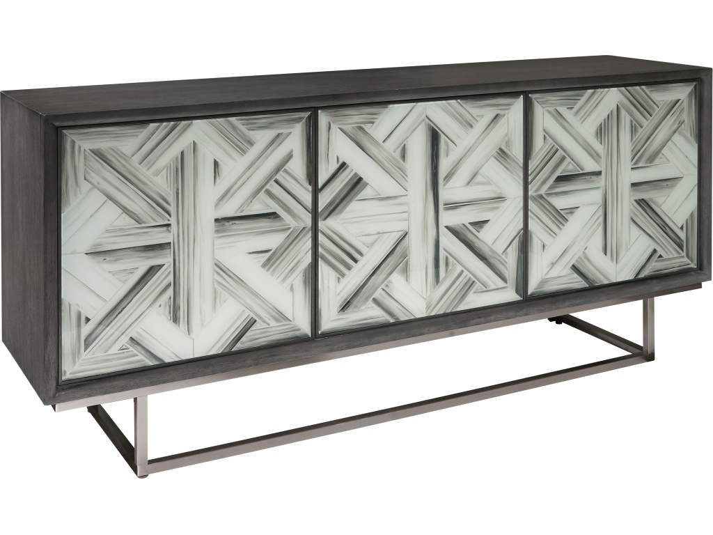 Hand Painted 3 Door Credenza - main image