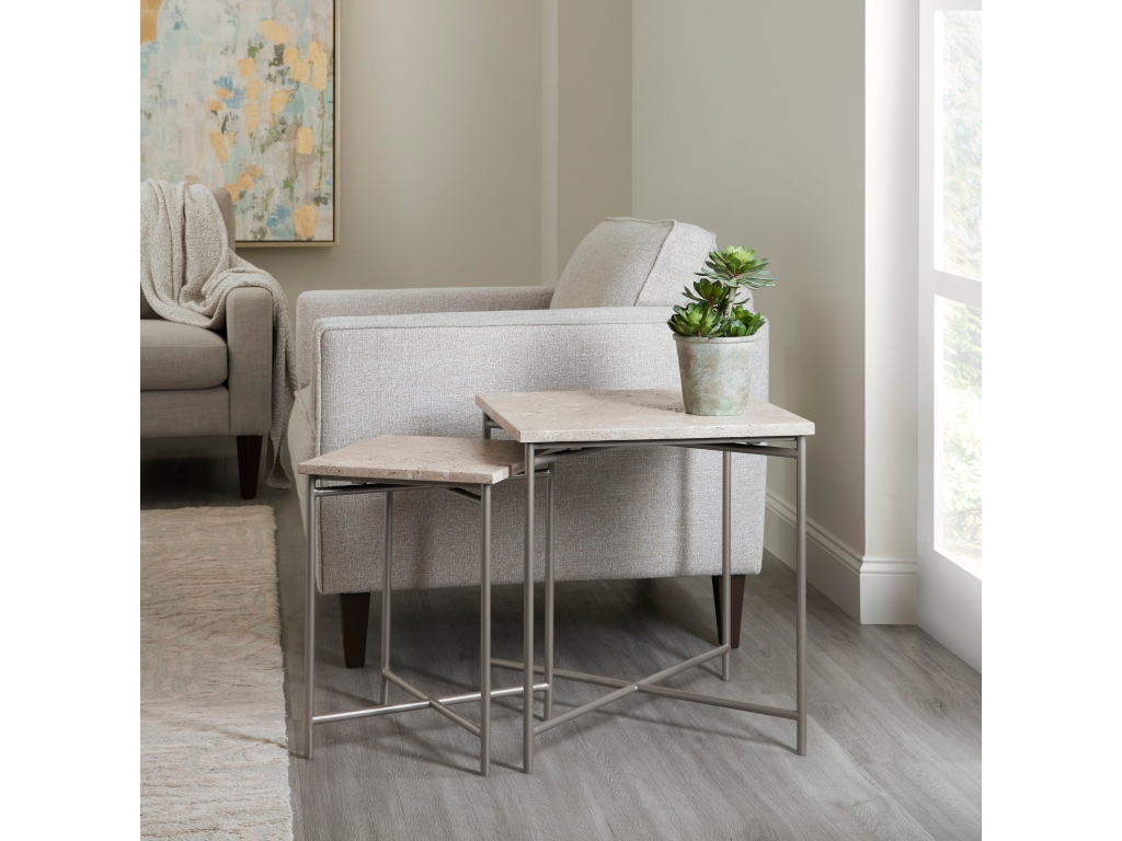 PFC Small Stone Top Nesting Table - image 5
