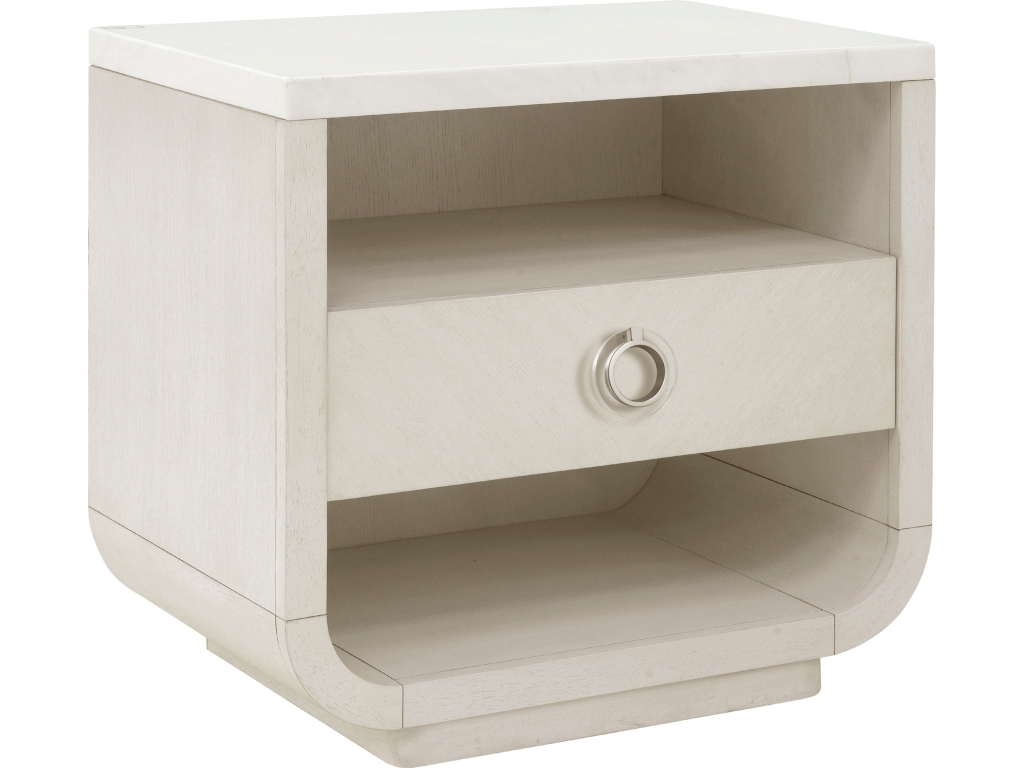 PFC Brighton Stone Top Accent Nightstand with Storage Drawer and USB Port - main image
