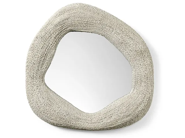 Jaden Mirror, Small, White