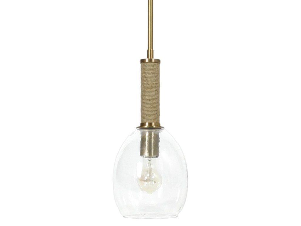 Bronson Glass Pendant, Brass - main image