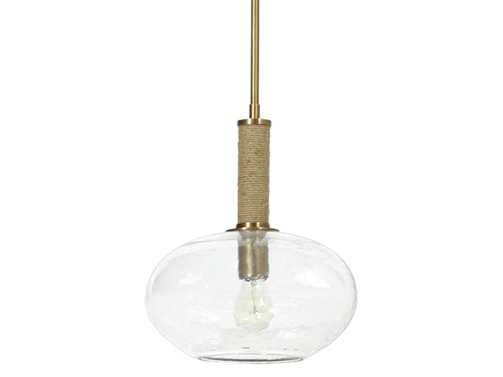 Bronson Glass Pendant Wide, Brass - main image