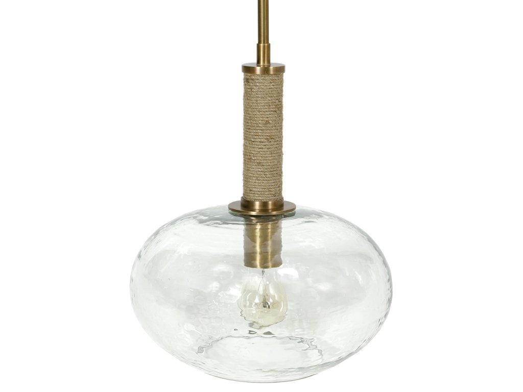 Bronson Glass Pendant Wide, Brass - image 2