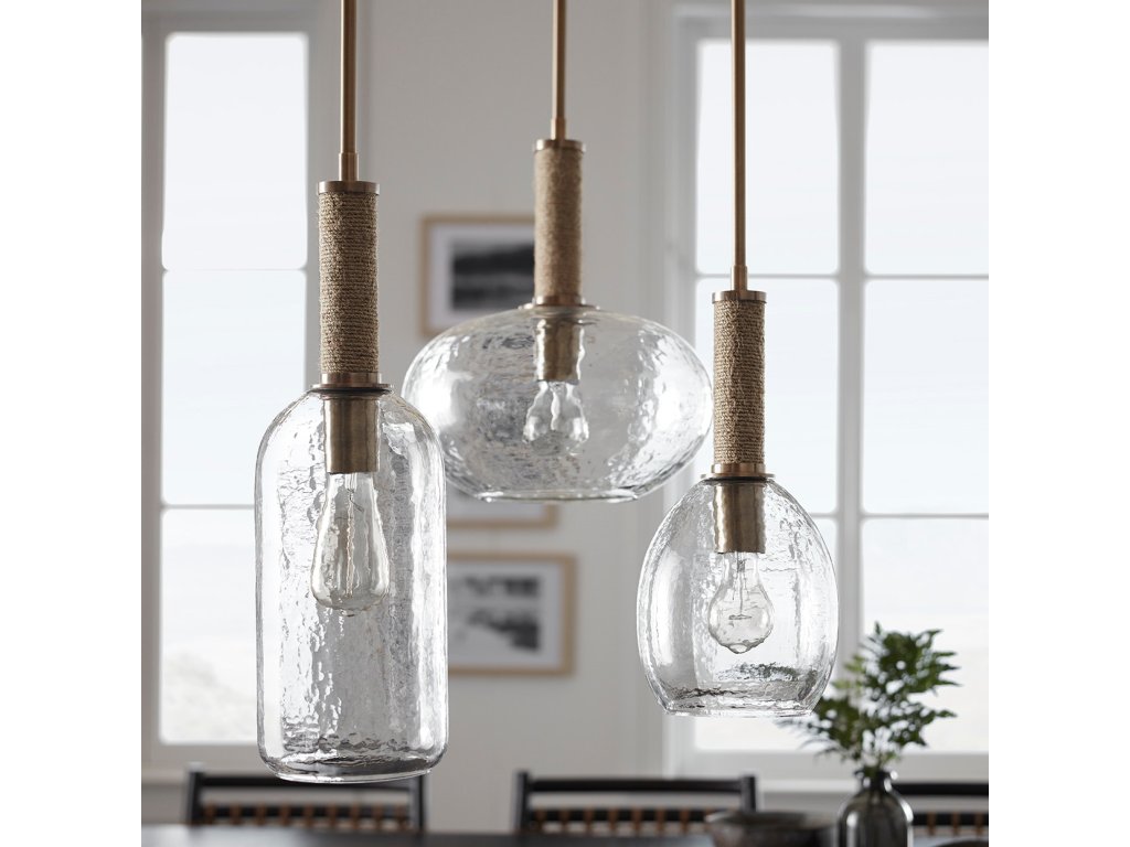 Bronson Glass Pendant Wide, Brass - image 3